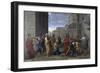 Christ and the Woman Taken in Adultery-Nicolas Poussin-Framed Giclee Print