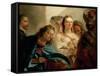 Christ and the Woman Taken in Adultery-Giambattista Tiepolo-Framed Stretched Canvas