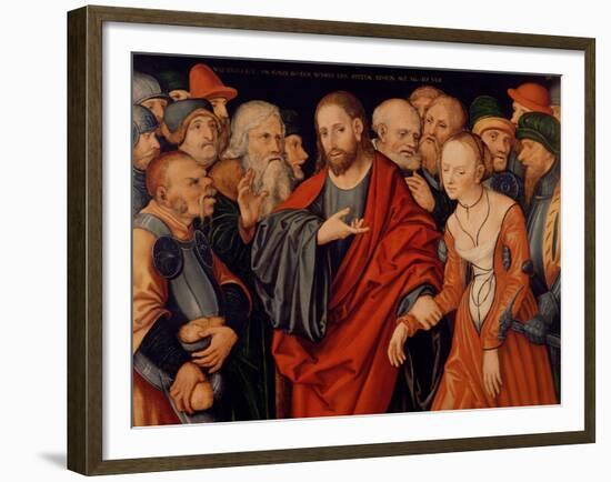 Christ and the Woman Taken in Adultery-Lucas Cranach the Elder-Framed Giclee Print