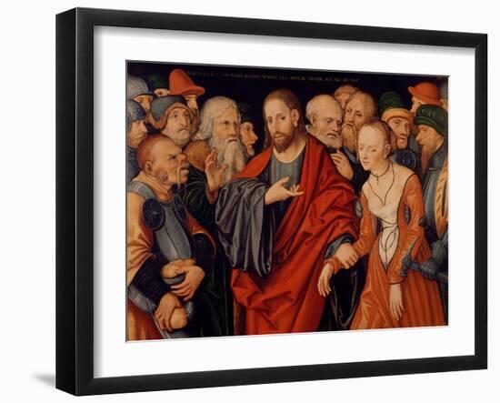 Christ and the Woman Taken in Adultery-Lucas Cranach the Elder-Framed Giclee Print