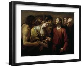 Christ and the Woman Taken in Adultery-Giovacchino Assereto-Framed Giclee Print