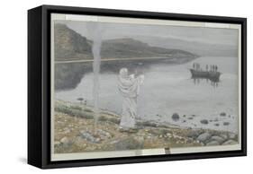 Christ Appears on the Shore of Lake Tiberias-James Tissot-Framed Stretched Canvas