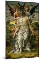 Christ as the Suffering Redeemer, seated on a sarcophagus, supported by two angels. 1490-Andrea Mantegna-Mounted Giclee Print