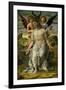 Christ as the Suffering Redeemer, seated on a sarcophagus, supported by two angels. 1490-Andrea Mantegna-Framed Giclee Print