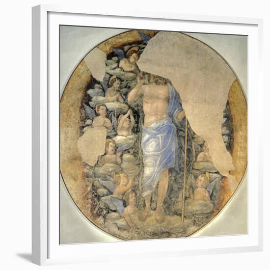 Christ Ascending to Heaven in Glory Surrounded by Angels, Circa 1488-Andrea Mantegna-Framed Giclee Print