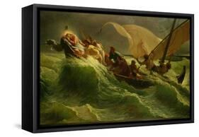 Christ Asleep in His Boat-Jules Jospeh Meynier-Framed Stretched Canvas