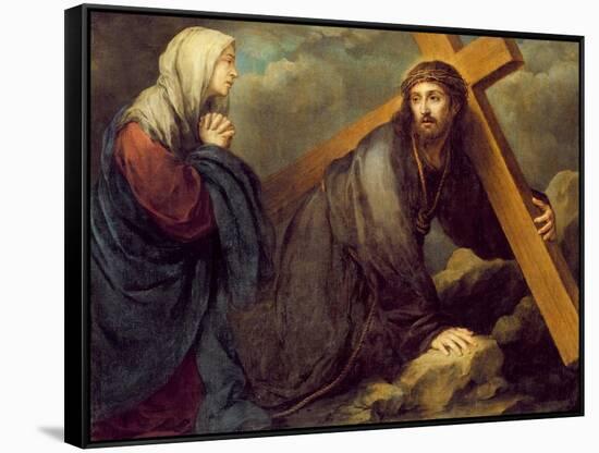 Christ at Calvary-Bartolome Esteban Murillo-Framed Stretched Canvas