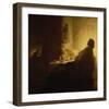 Christ at Emmaus-Rembrandt van Rijn-Framed Premium Giclee Print