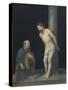 Christ at the Column (Oil on Canvas)-Bartolome Esteban Murillo-Stretched Canvas