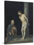 Christ at the Column (Oil on Canvas)-Bartolome Esteban Murillo-Stretched Canvas