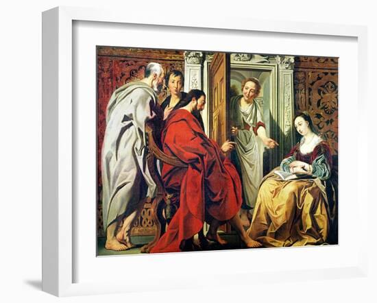 Christ at the House of Martha and Mary of Bethany-Jacob Jordaens-Framed Giclee Print