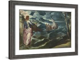 Christ at the Sea of Galilee, c.1575-80-Jacopo Robusti Tintoretto-Framed Giclee Print