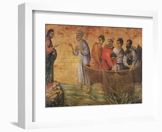 Christ at the Sea of Galilee, Detail from Episodes from Christ's Passion and Resurrection-Duccio Di buoninsegna-Framed Giclee Print