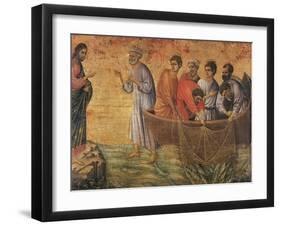 Christ at the Sea of Galilee, Detail from Episodes from Christ's Passion and Resurrection-Duccio Di buoninsegna-Framed Giclee Print