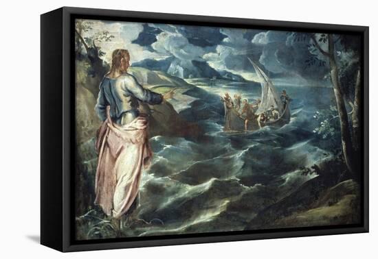 Christ at the Sea of Galilee-Jacopo Robusti Tintoretto-Framed Stretched Canvas