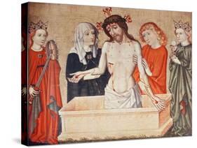 Christ at the Sepulchre, Supported by His Mother and Saint John-null-Stretched Canvas