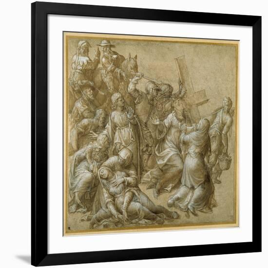 Christ Bearing His Cross Encounters St Veronica-Lavinia Fontana-Framed Giclee Print