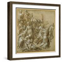 Christ Bearing His Cross Encounters St Veronica-Lavinia Fontana-Framed Giclee Print
