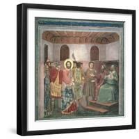 Christ Before Caiaphas, circa 1305-Giotto di Bondone-Framed Giclee Print