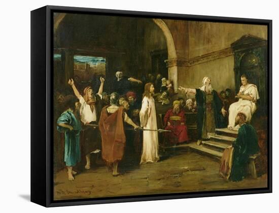 Christ Before Pilate, 1880-Mihaly Munkacsy-Framed Stretched Canvas