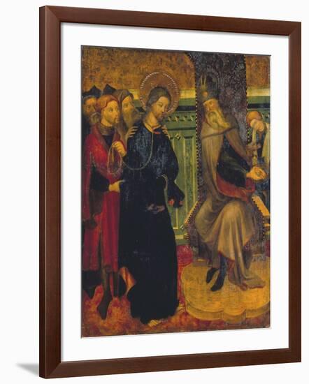 Christ before Pilate, c.1420-1425-Lluis Borrassa-Framed Giclee Print