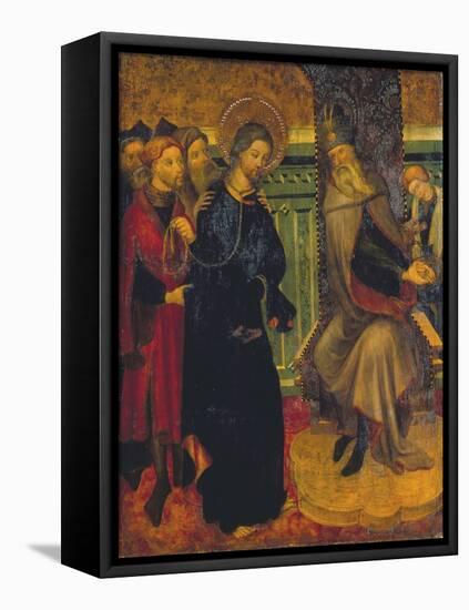 Christ before Pilate, c.1420-1425-Lluis Borrassa-Framed Stretched Canvas