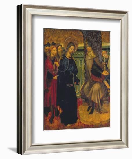 Christ before Pilate, c.1420-1425-Lluis Borrassa-Framed Giclee Print