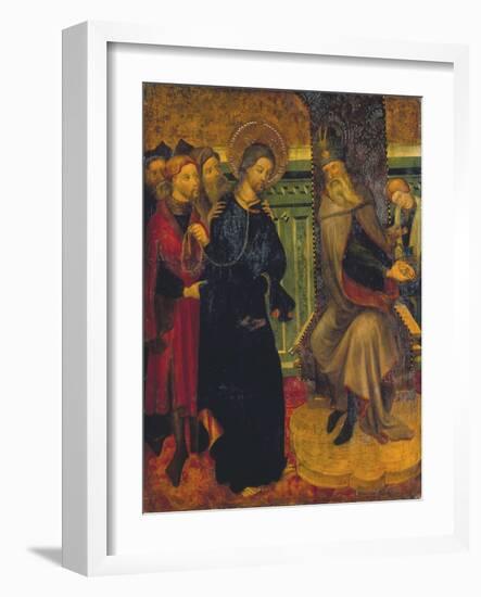 Christ before Pilate, c.1420-1425-Lluis Borrassa-Framed Giclee Print