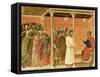 Christ before Pilate, Detail of Tile from Episodes from Christ's Passion and Resurrection-Duccio Di buoninsegna-Framed Stretched Canvas