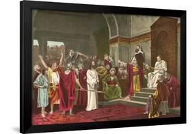 Christ before Pilate-Mihaly Munkacsy-Framed Giclee Print