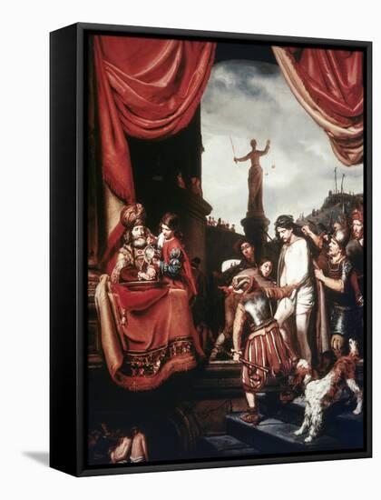 Christ Before Pilate-Cornelis Bisschop-Framed Stretched Canvas