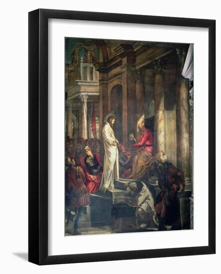 Christ Before Pilate-Jacopo Robusti Tintoretto-Framed Giclee Print