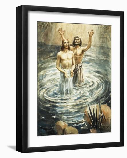 Christ Being Baptised by John the Baptist-Henry Coller-Framed Giclee Print