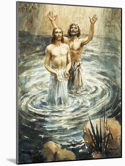 Christ Being Baptised by John the Baptist-Henry Coller-Mounted Giclee Print