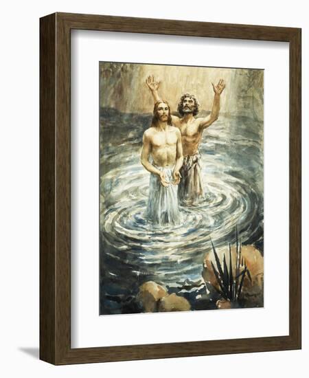 Christ Being Baptised by John the Baptist-Henry Coller-Framed Giclee Print