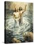 Christ Being Baptised by John the Baptist-Henry Coller-Stretched Canvas