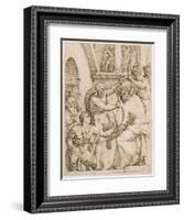 Christ Being Crowned with Thorns, c. 1548-Maerten van Heemskerck-Framed Giclee Print