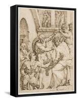 Christ Being Crowned with Thorns, c. 1548-Maerten van Heemskerck-Framed Stretched Canvas