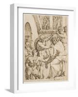 Christ Being Crowned with Thorns, c. 1548-Maerten van Heemskerck-Framed Giclee Print