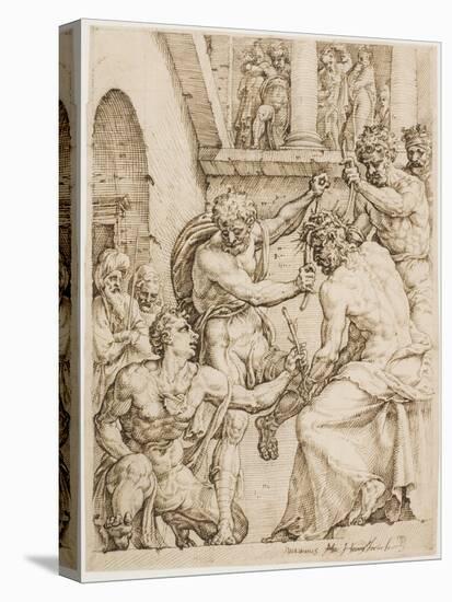 Christ Being Crowned with Thorns, c. 1548-Maerten van Heemskerck-Stretched Canvas