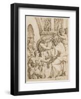 Christ Being Crowned with Thorns, c. 1548-Maerten van Heemskerck-Framed Premium Giclee Print