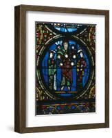 Christ Between Church and Synagogue, Detail of Stained-Glass Window-null-Framed Giclee Print