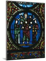 Christ Between Church and Synagogue, Detail of Stained-Glass Window-null-Mounted Giclee Print