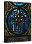 Christ Between Church and Synagogue, Detail of Stained-Glass Window-null-Stretched Canvas