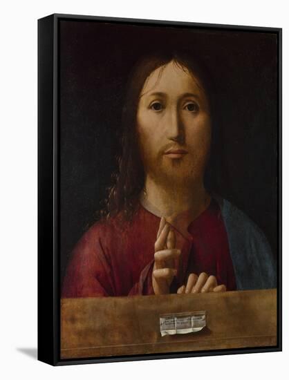 Christ Blessing, 1465-Antonello da Messina-Framed Stretched Canvas