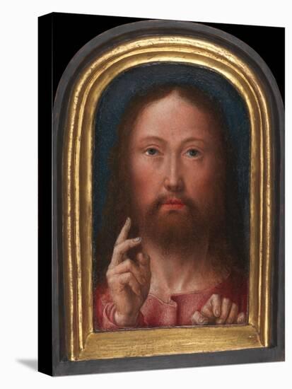 CHRIST Blessing, by Gerard David, 1500-05, Netherlandish, Northern Renaissance Oil Painting. the Pa-Everett - Art-Stretched Canvas