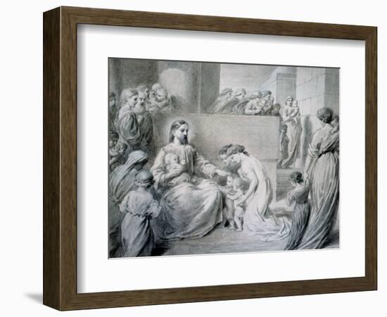 Christ Blessing Little Children-Warwick Brookes-Framed Giclee Print