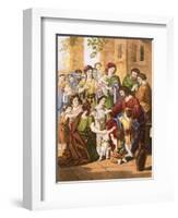 Christ Blessing Little Children-English-Framed Premium Giclee Print