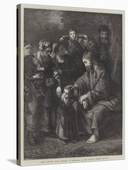 Christ Blessing Little Children-Rembrandt van Rijn-Stretched Canvas