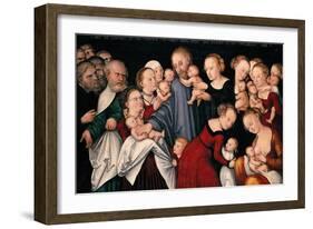 Christ Blessing the Children, C.1540-Lucas Cranach the Elder-Framed Giclee Print